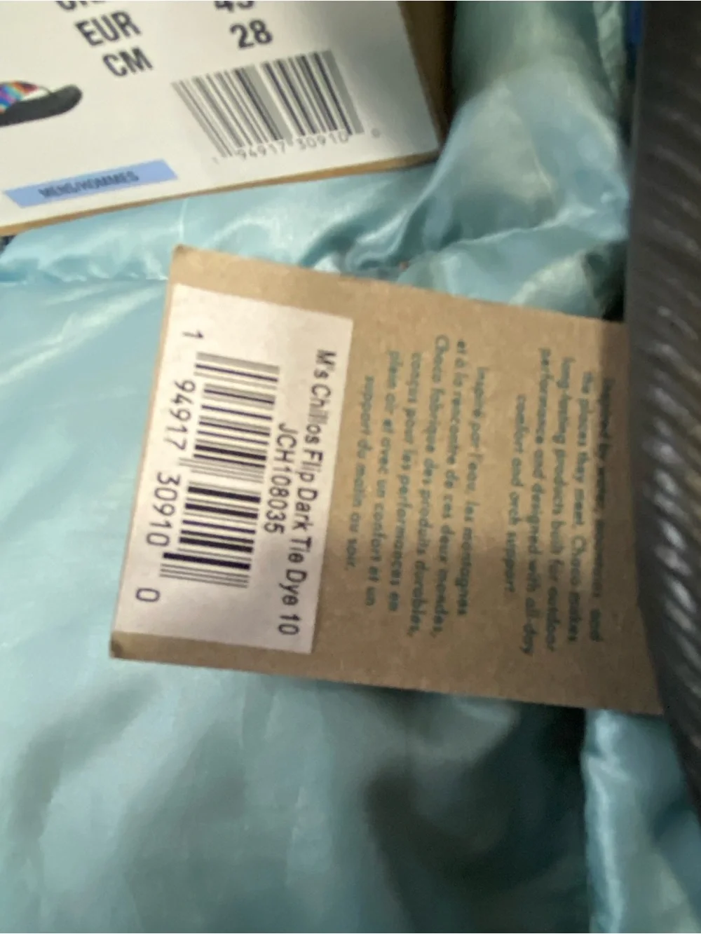 NWT Men’s Chaco Chillios Tie-Dye Strap Flip Flops w/ Black sole Sz 10 Retail $79
